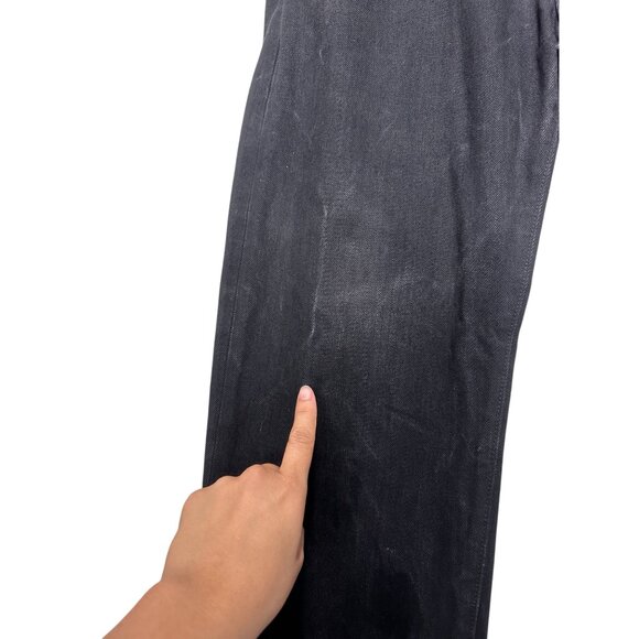 Sold The Stronghold SelvedgenStraight Leg Jeans Men 34 Black Button Fly Moto Roc - Picture 13 of 16